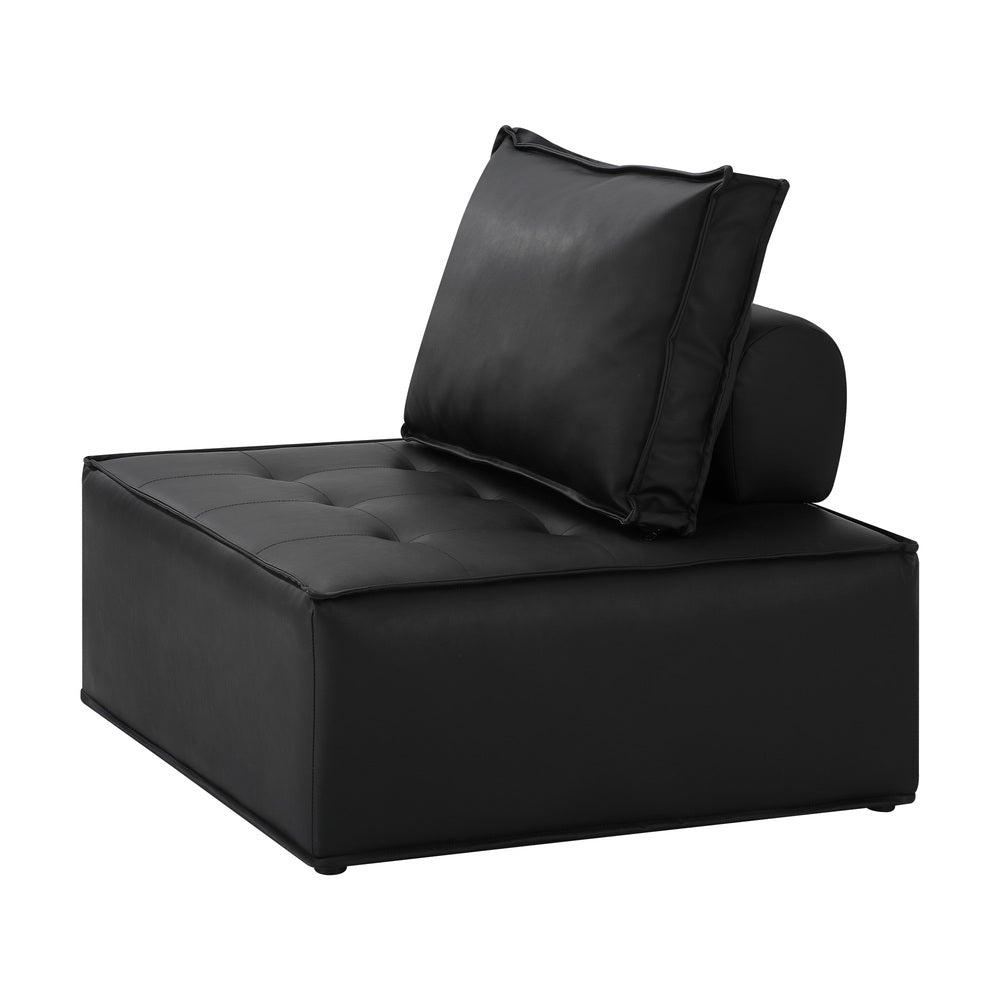 NNEED 3pcs Pu Leather Sofa Couch Black-1