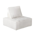 NNEED Modular Armless Sofa Adjustable Back Sherpa White-0
