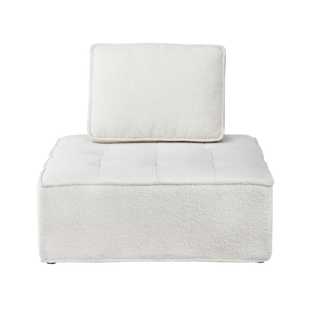NNEED Modular Armless Sofa Adjustable Back Sherpa White-1
