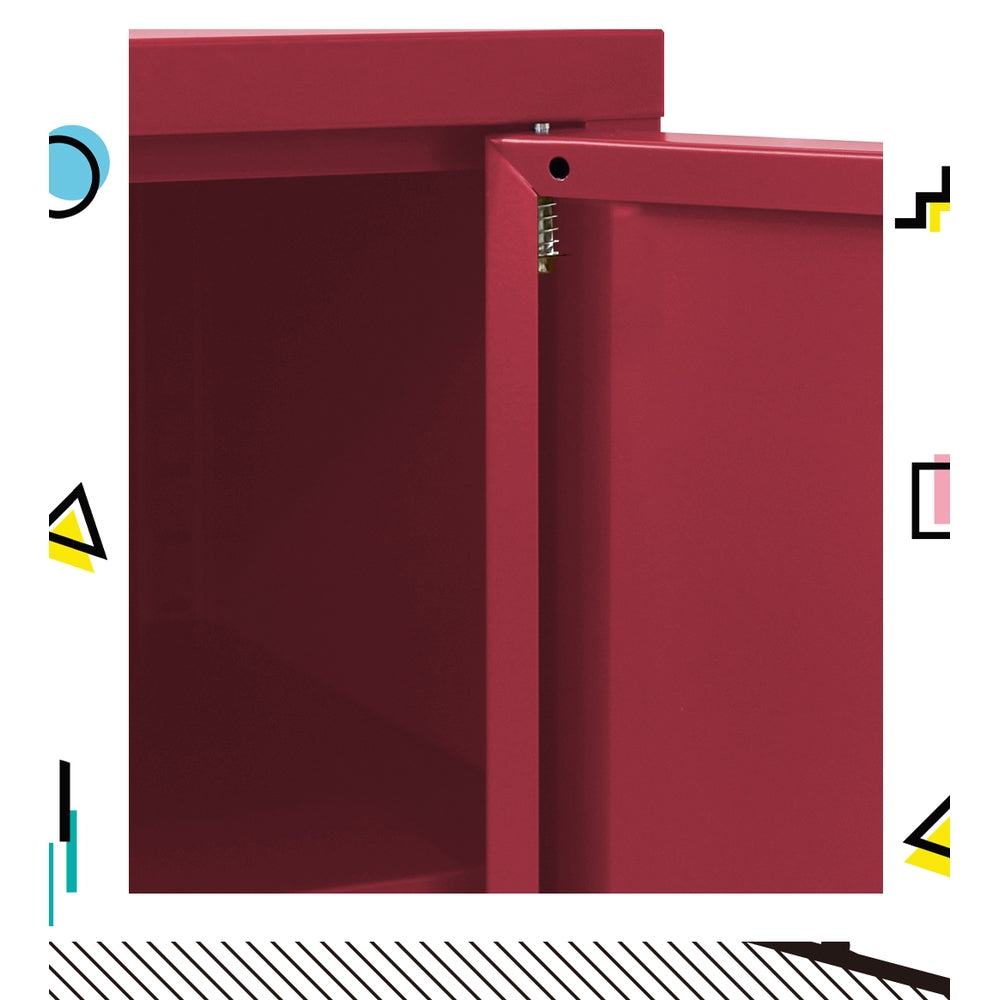 NNEDSZ Artiss Buffet Sideboard Metal Cabinet - BASE Pink-4