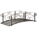 Outdoor Vintage Bronze Arch 6-ft Garden Bridge with Side-Rails-0