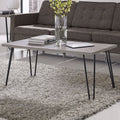 Modern Classic Vintage Style Coffee Table with Wood Top and Metal Legs-0