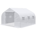 Greenhouse w/ White PE Cover and Heavy Duty Steel Frame 11.5' x 10' x 6.5'-0