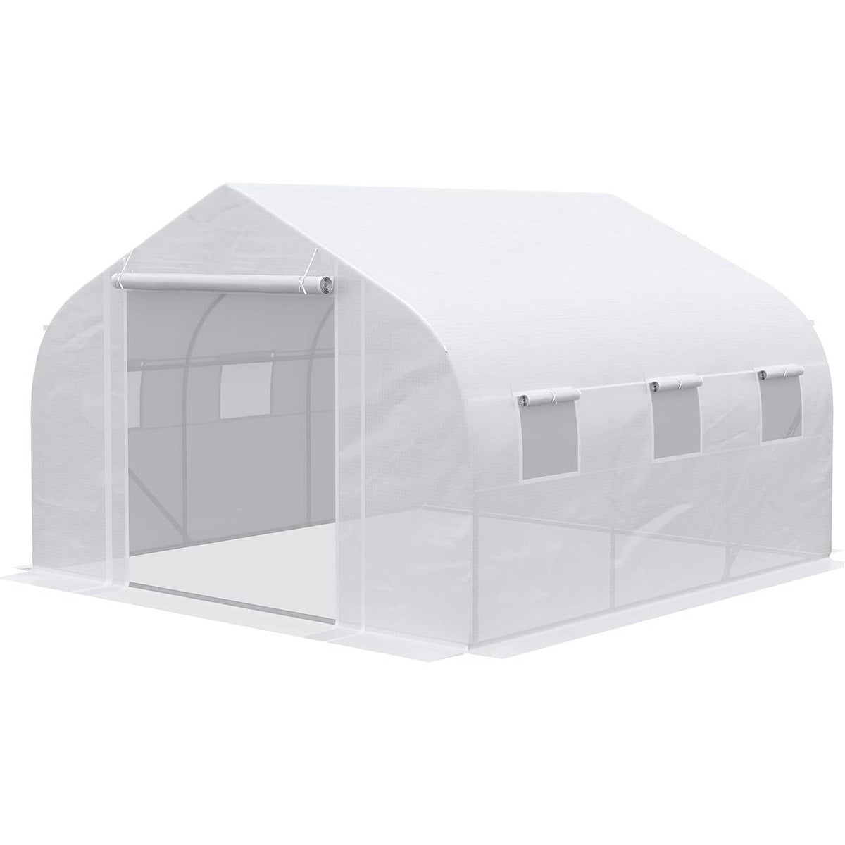 Greenhouse w/ White PE Cover and Heavy Duty Steel Frame 11.5' x 10' x 6.5'-4