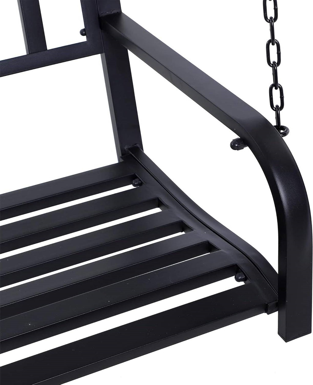 Modern Farmhouse Antique Black 2-Person Metal Outdoor Hanging Porch Swing-2