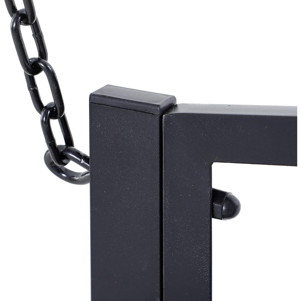 Modern Farmhouse Antique Black 2-Person Metal Outdoor Hanging Porch Swing-3