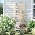 76-inch Tall Mocha Tan Brown Vinyl Garden Trellis-0