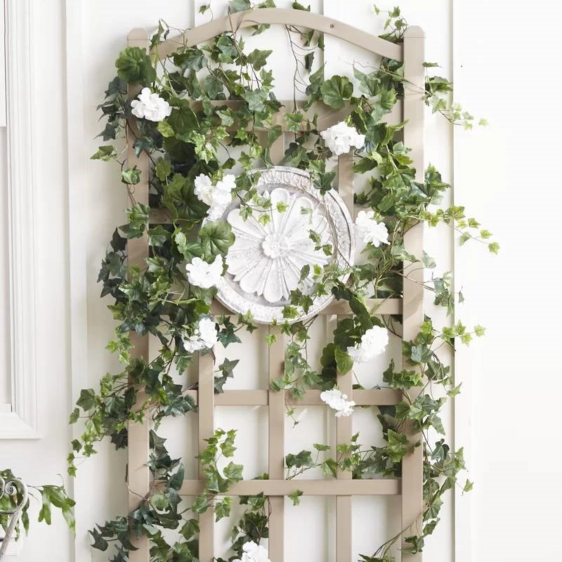 76-inch Tall Mocha Tan Brown Vinyl Garden Trellis-1