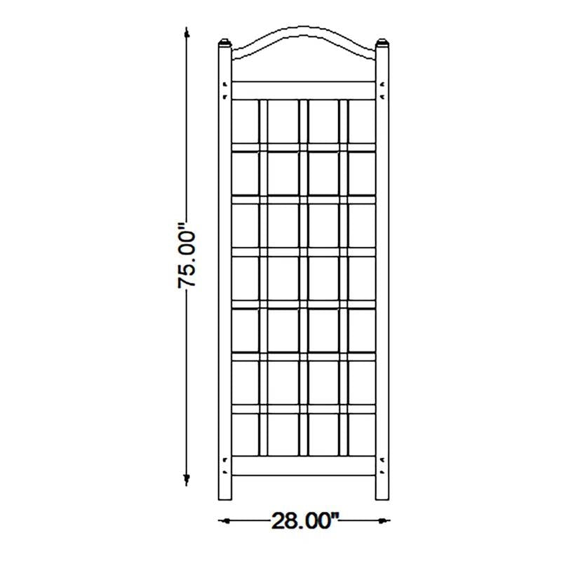 76-inch Tall Mocha Tan Brown Vinyl Garden Trellis-2
