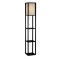 63-inch Black Modern Floor Lamp with Silk Shade-0
