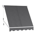 NNEDSZ Retractable Fixed Pivot Arm Window Awning Outdoor Blinds 2.1X2.1M Grey-0