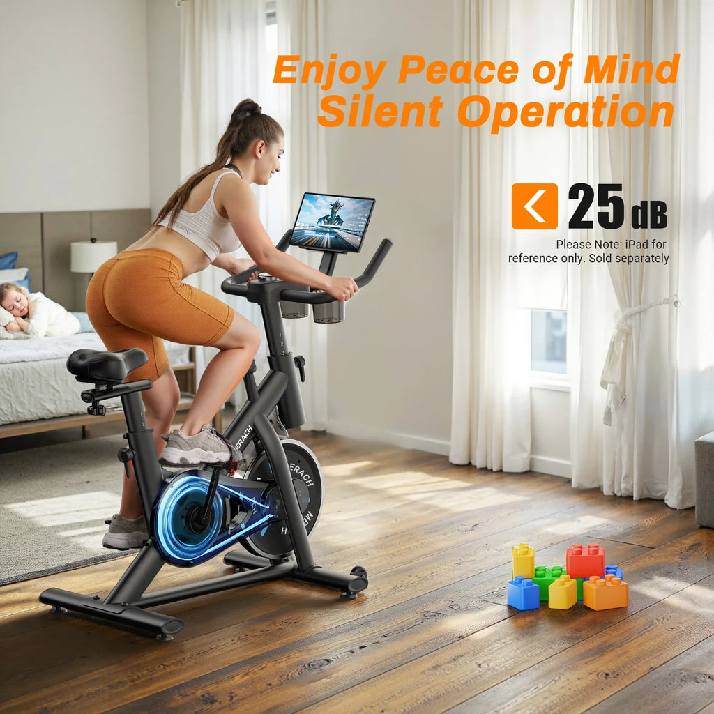 NNEOBA Indoor Exercise Bike – Low Noise Stationary Cycling Bike with Tablet Mount & 270lbs Capacity-2