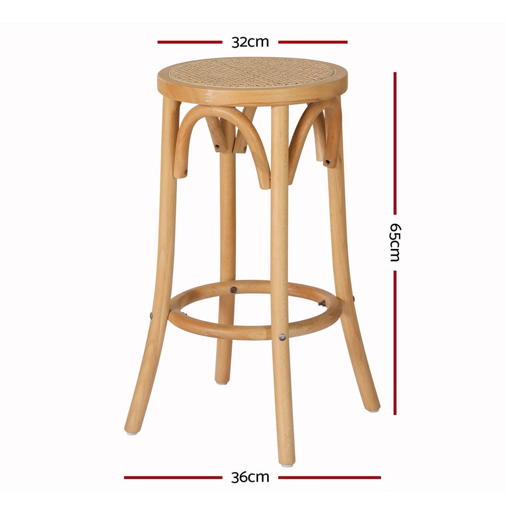 NNEDSZ Artiss 4x Bar Stoosl Rattan Seat Wooden-1