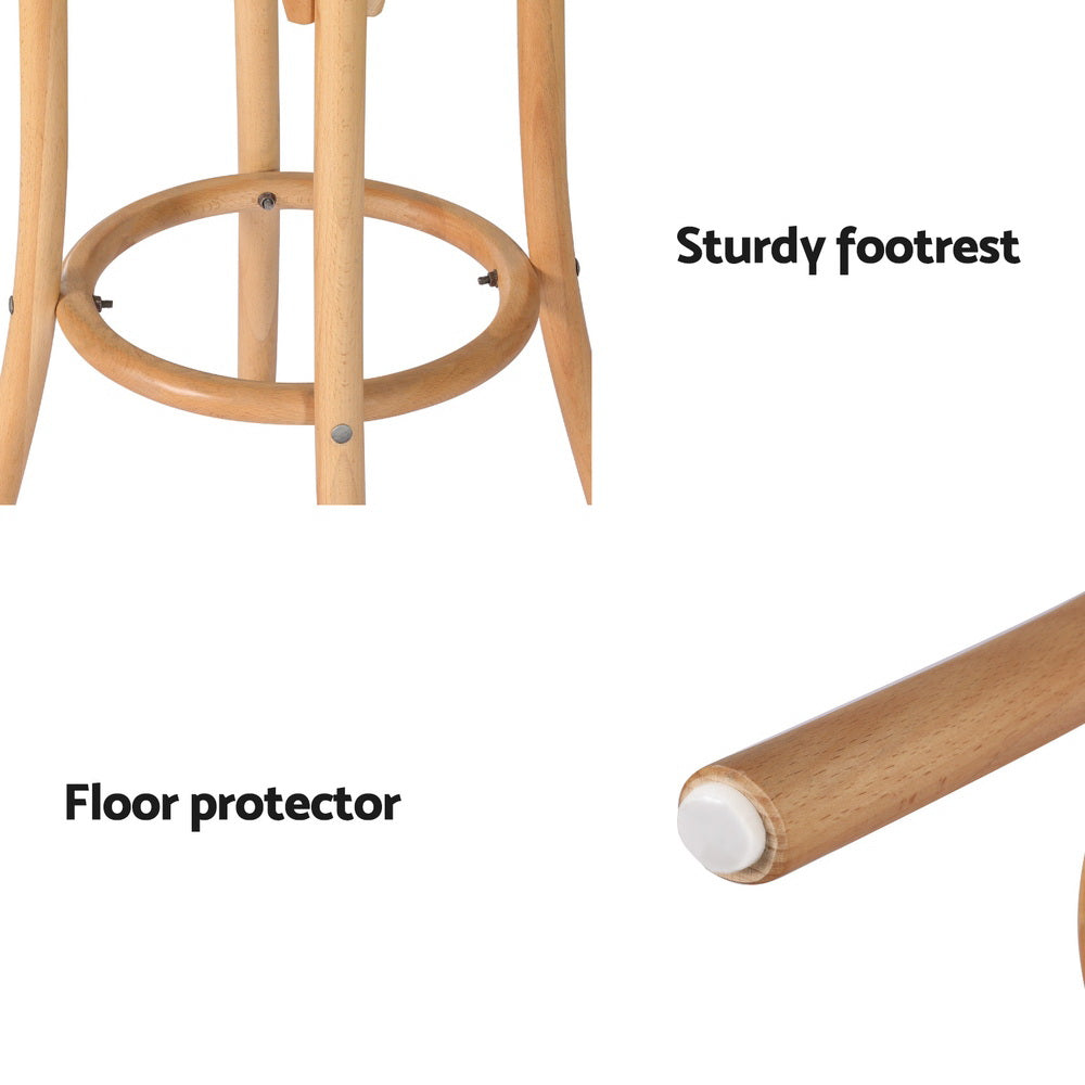 NNEDSZ Artiss 4x Bar Stoosl Rattan Seat Wooden-4