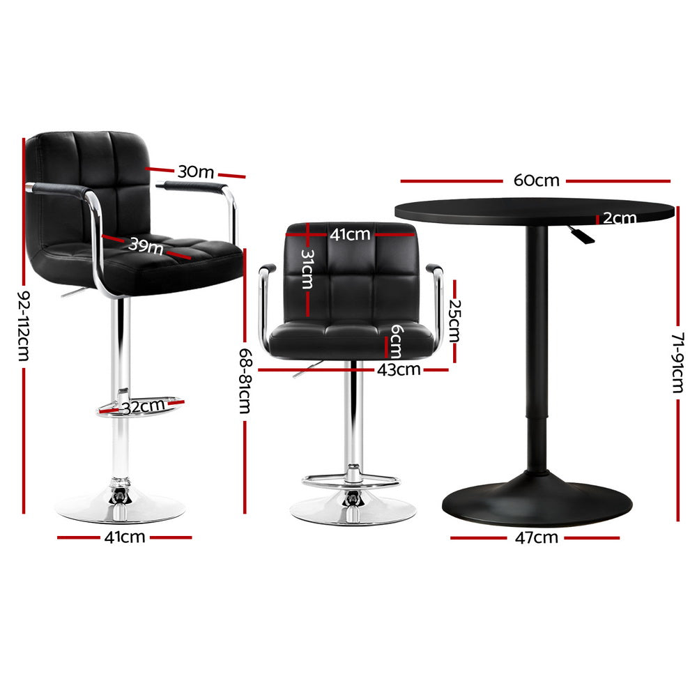 NNEDSZ Artiss Bar Table and Stools Set Dining Desk Kitchen Chairs Cafe Pub-1