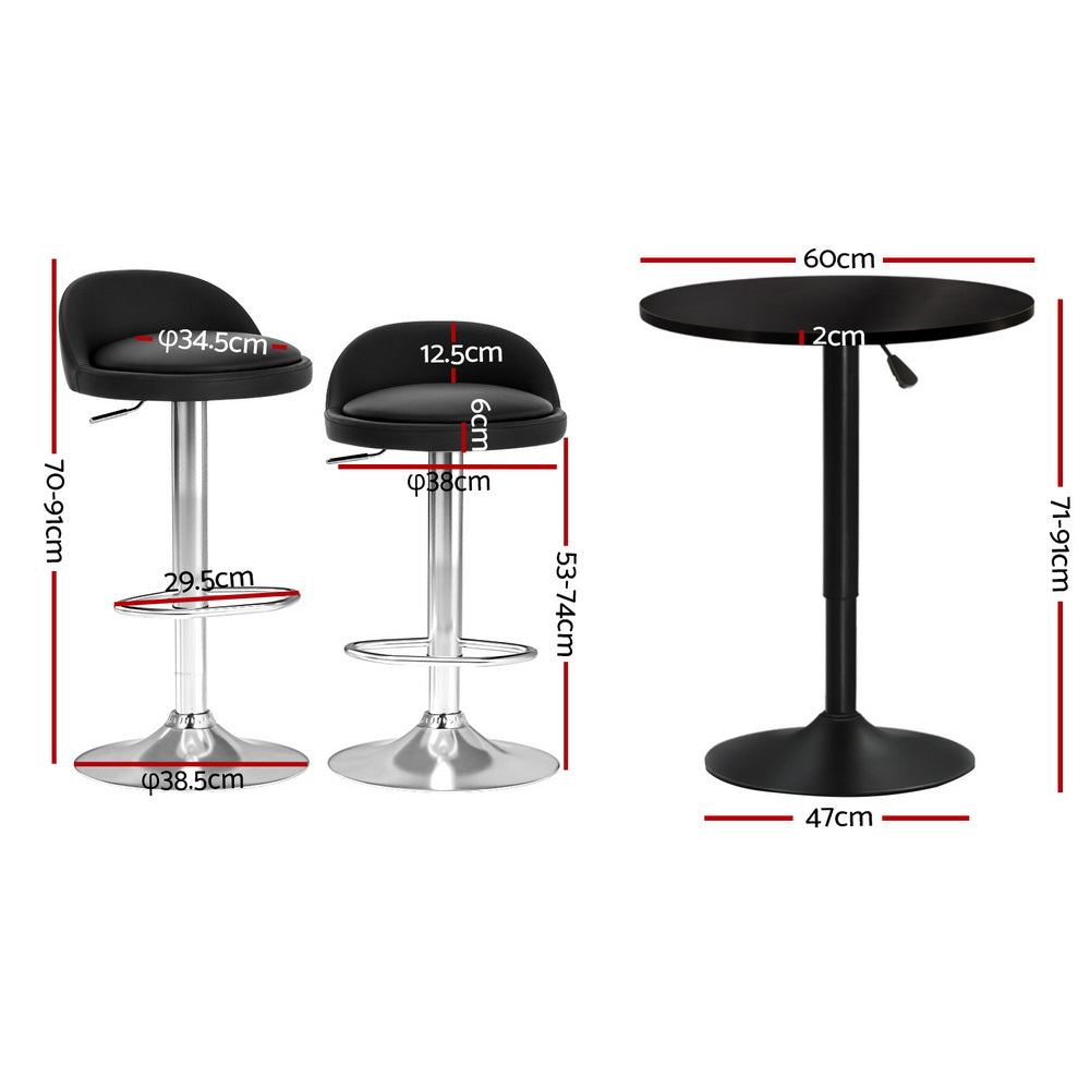 NNEDSZ Artiss Bar Table and Stools Set Dining Desk Kitchen Chairs Cafe Pub-1