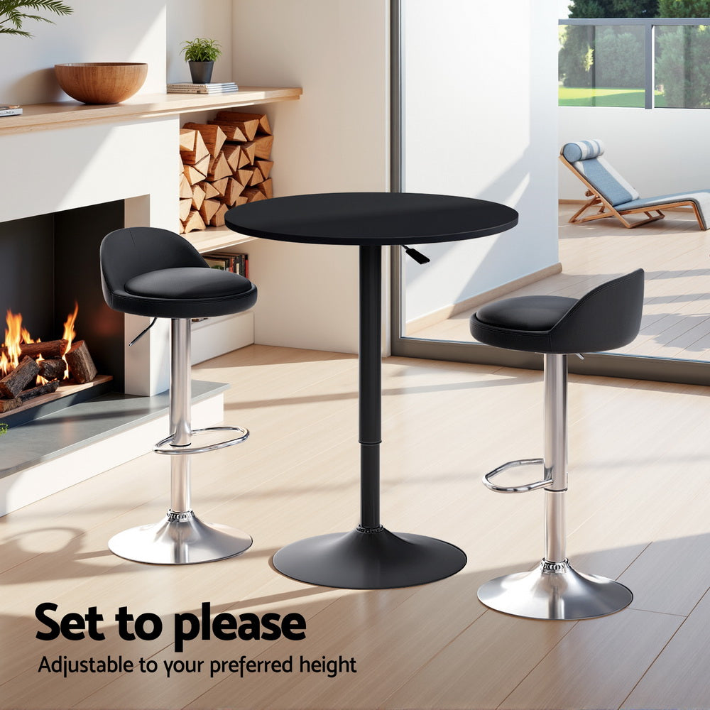 NNEDSZ Artiss Bar Table and Stools Set Dining Desk Kitchen Chairs Cafe Pub-4
