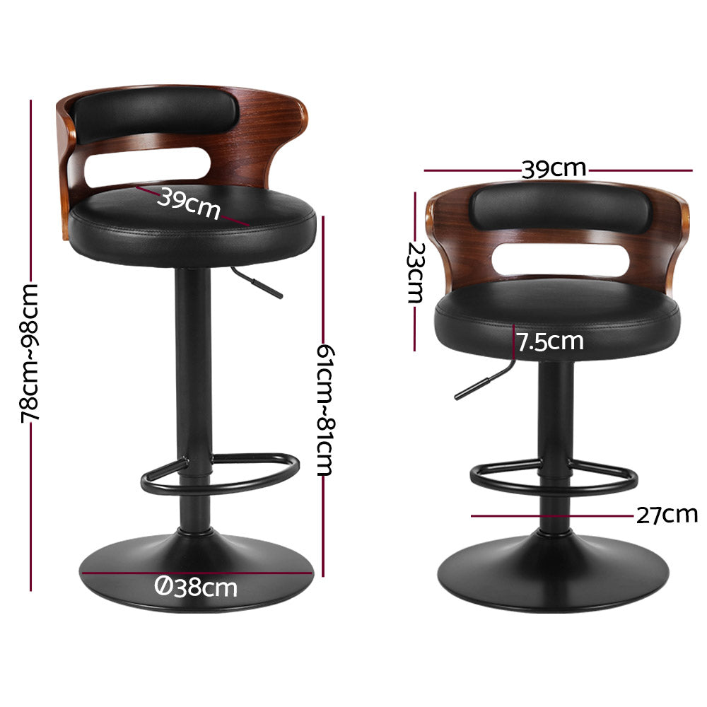 NNEDSZ Artiss 2x Bar Stools Gas Lift Faux Leather-1