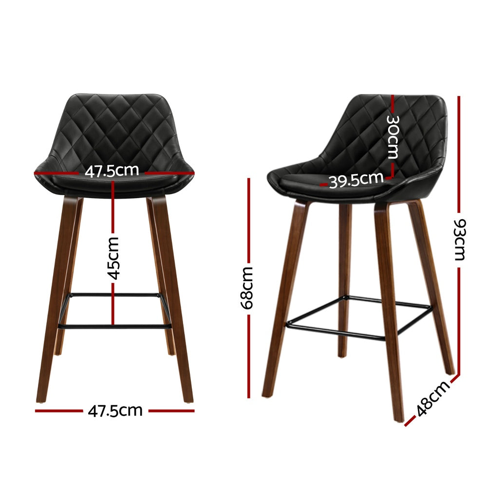 NNEDSZ Artiss 4x Bar Stools PU Seat Wooden-1