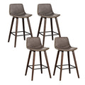 NNEDSZ Artiss 4x Bar Stools Vintage Leather Wooden-0