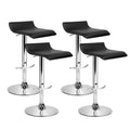 NNEDSZ Set of 4 PU Leather Wave Style Bar Stools - Black-0