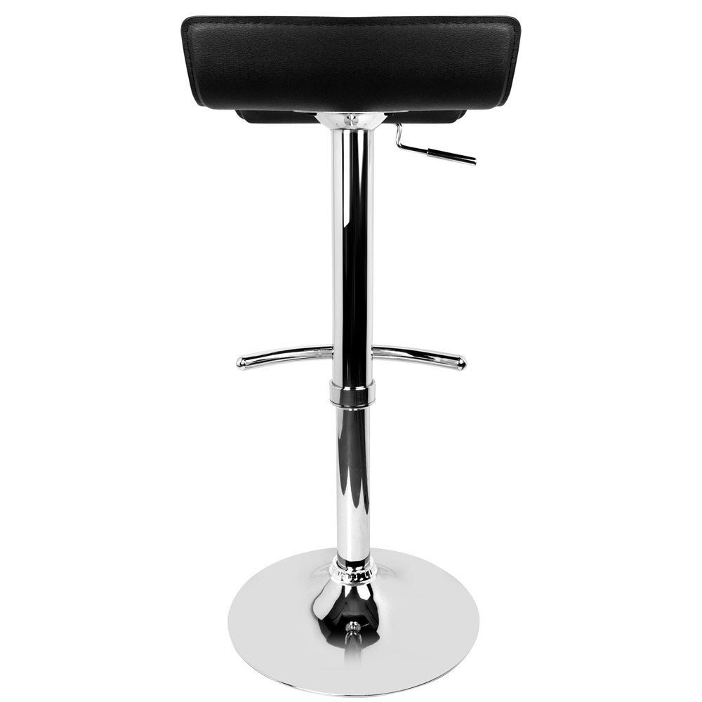 NNEDSZ Set of 4 PU Leather Wave Style Bar Stools - Black-3