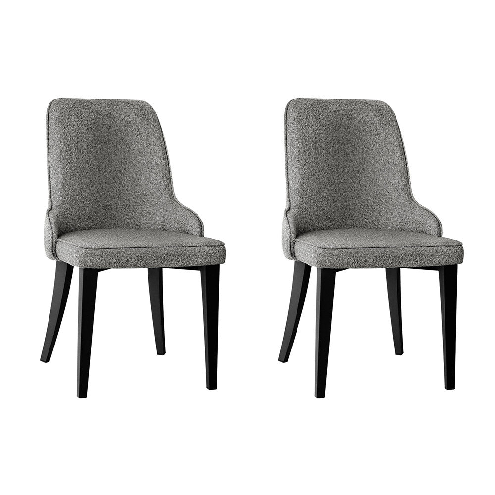 NNEDSZ Set of 2 Fabric Dining Chairs - Grey-0