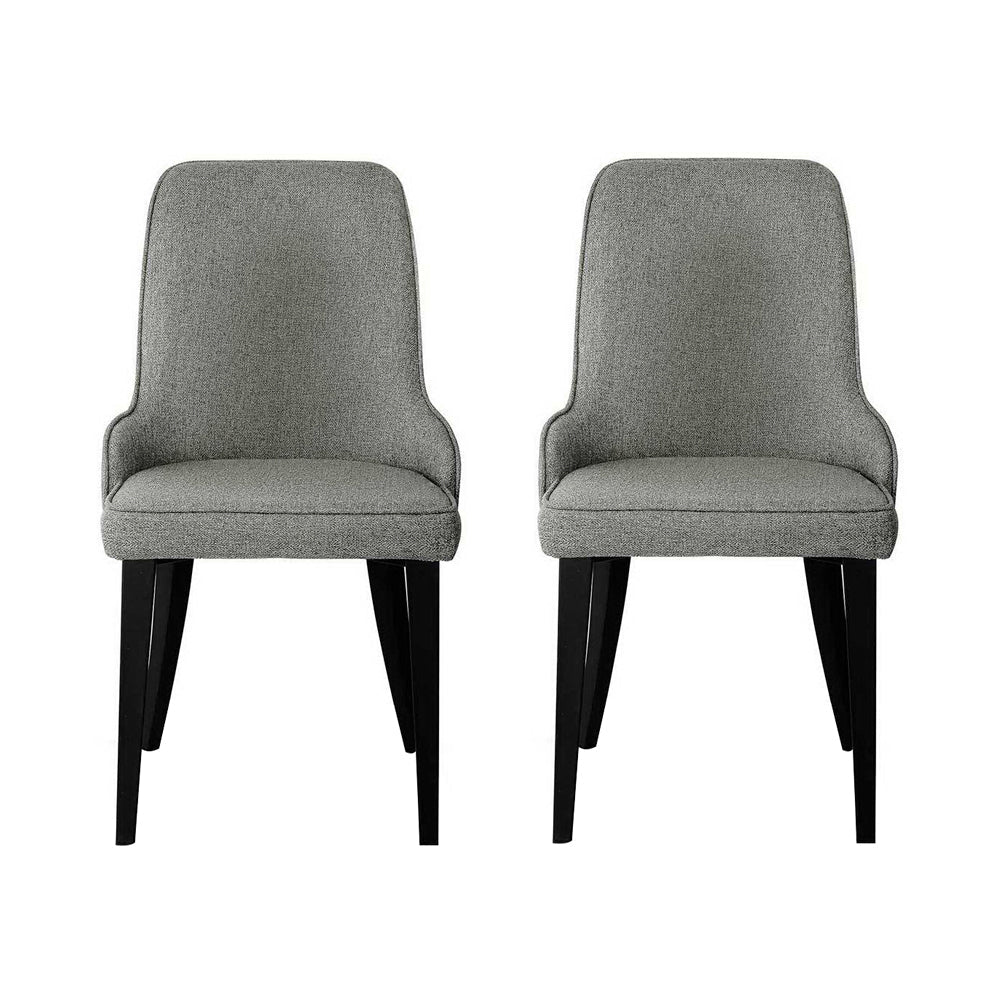 NNEDSZ Set of 2 Fabric Dining Chairs - Grey-2