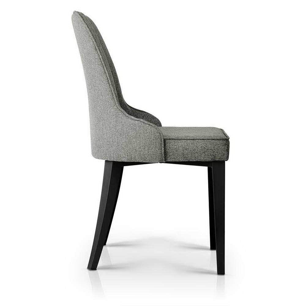 NNEDSZ Set of 2 Fabric Dining Chairs - Grey-3