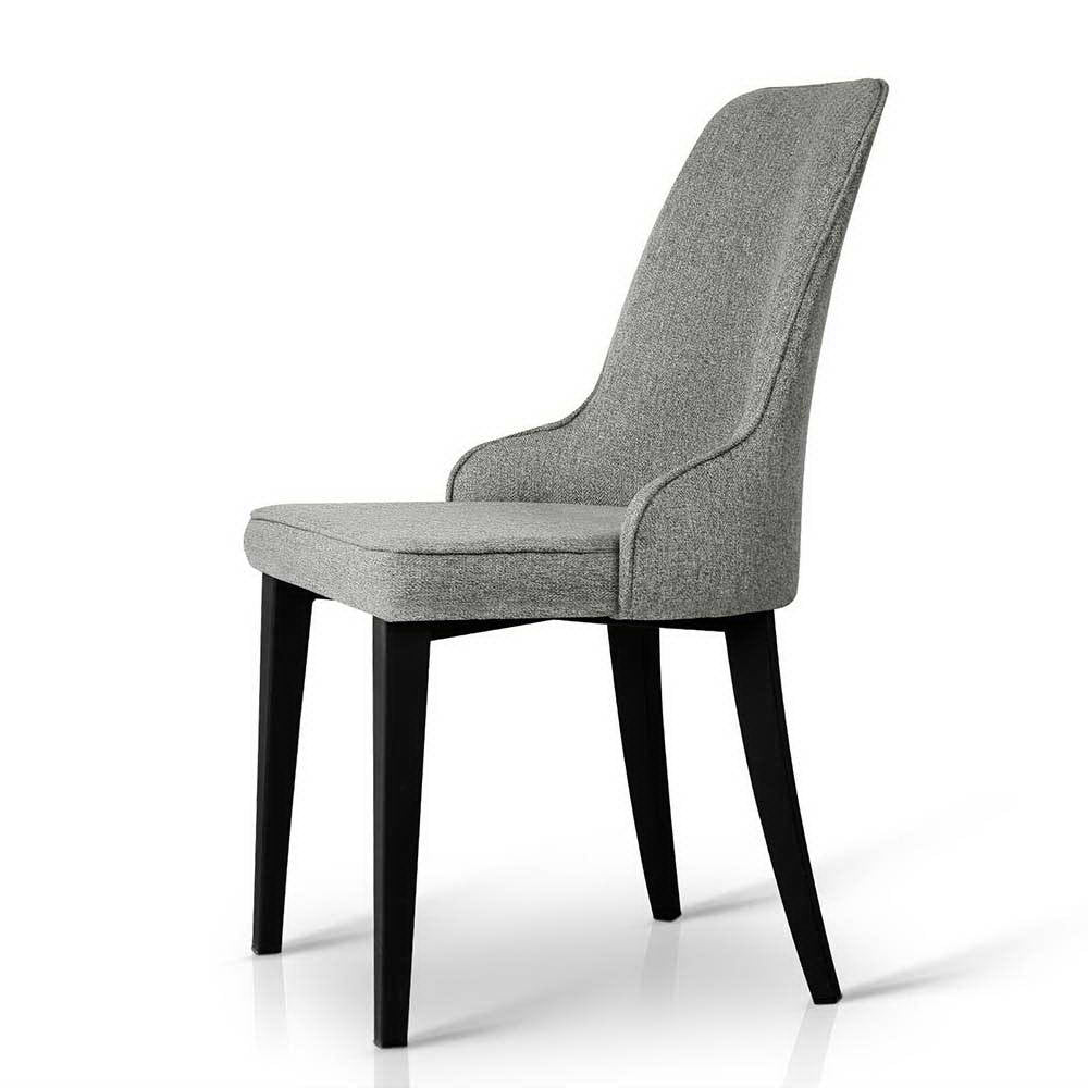 NNEDSZ Set of 2 Fabric Dining Chairs - Grey-4