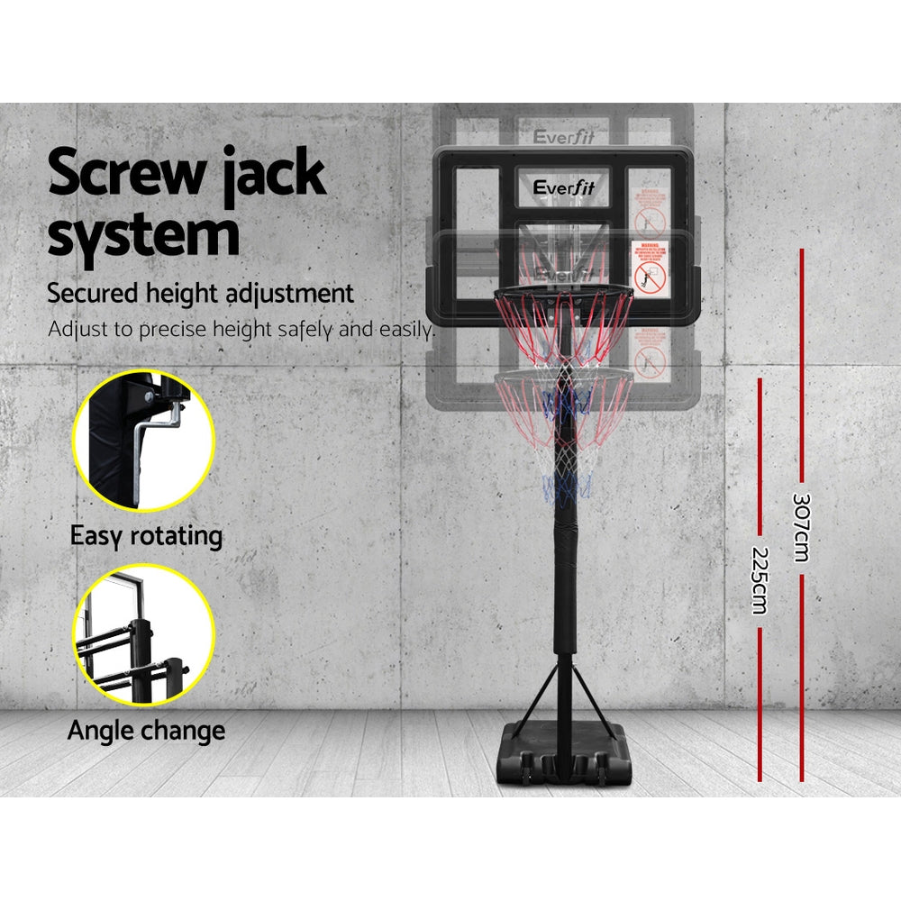 NNEDSZ 3.05M Basketball Hoop Stand System Ring Portable Net Height Adjustable Black-4