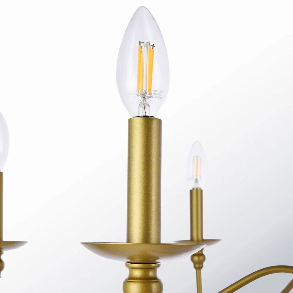 30-inch Traditional 6-Light Dimmable Chandelier in Brass Finish-2