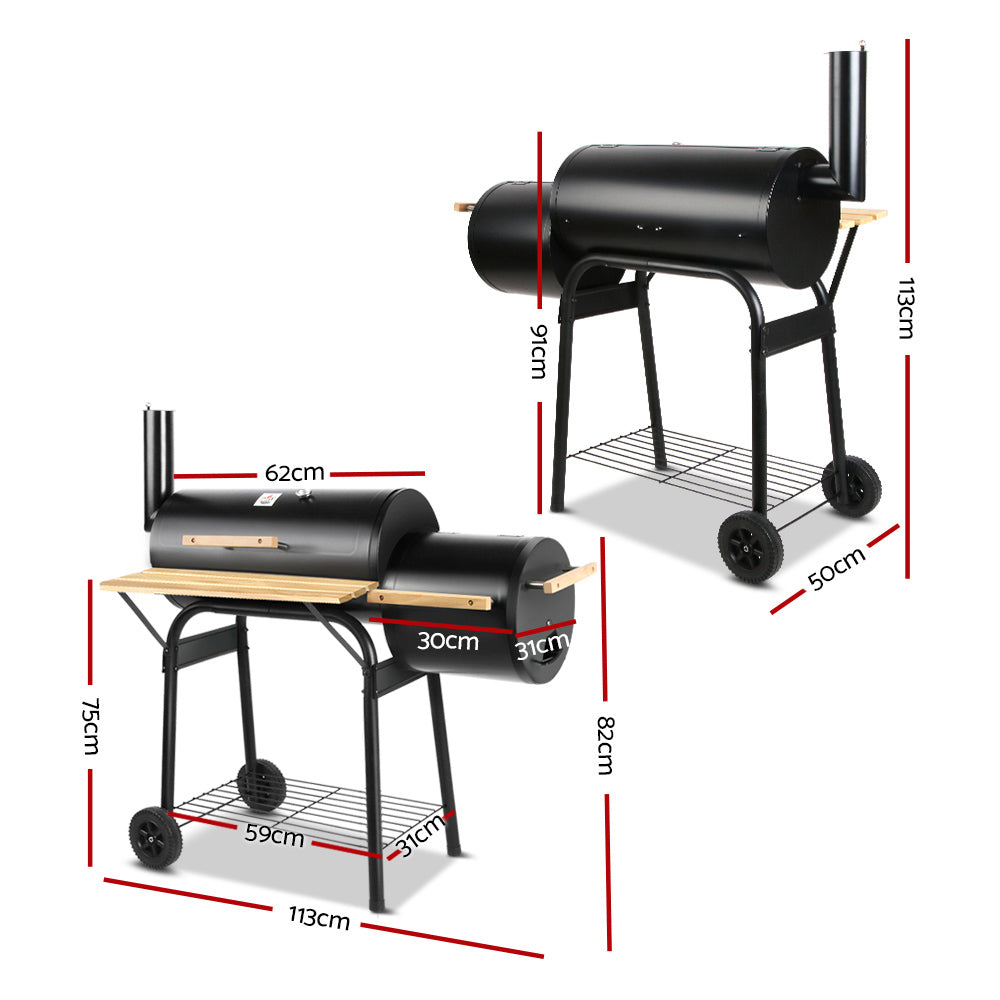 NNEDSZ 2-in-1 Offset Smoker - Black-1