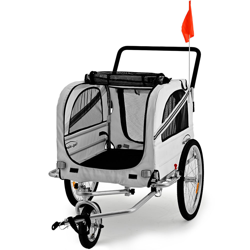 NNEMB Pet & Cargo Jogger Bike Trailer, Pull Behind Bicycle Trailer Carrier Stroller, Grey-0