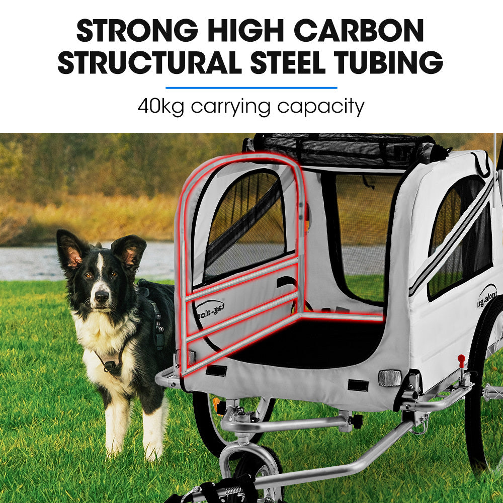 NNEMB Pet & Cargo Jogger Bike Trailer, Pull Behind Bicycle Trailer Carrier Stroller, Grey-1