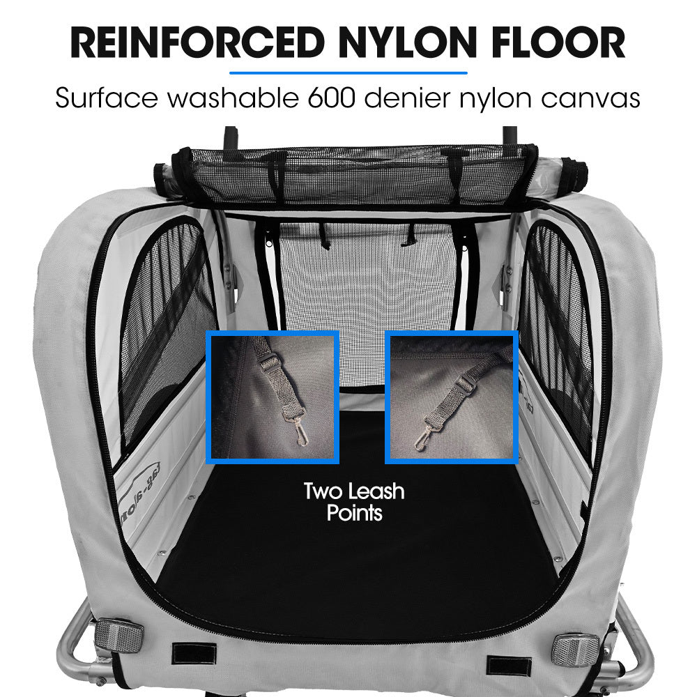NNEMB Pet & Cargo Jogger Bike Trailer, Pull Behind Bicycle Trailer Carrier Stroller, Grey-2