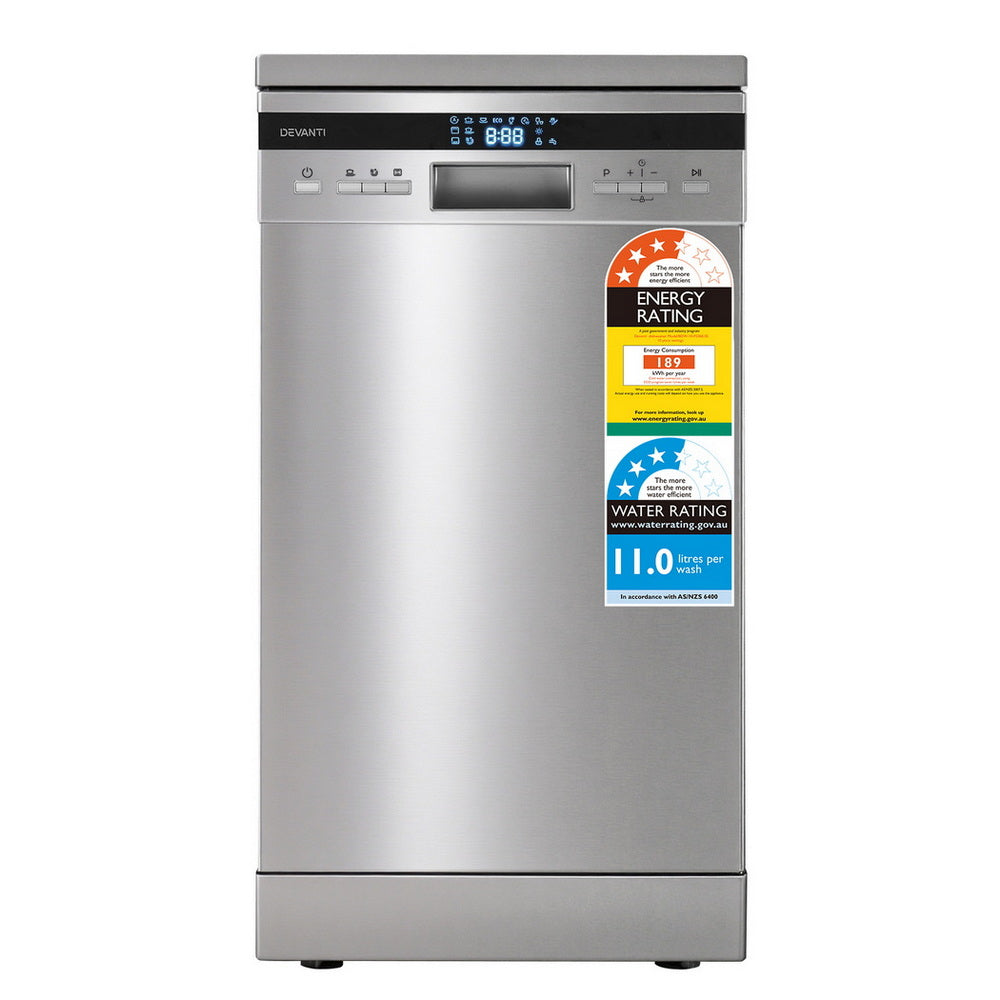 Devanti 10 Place Settings Freestanding Dishwasher Silver-0