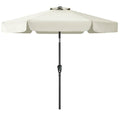 Off White 7.5 Foot Patio Umbrella with Push Button Tilt and Metal Pole-0