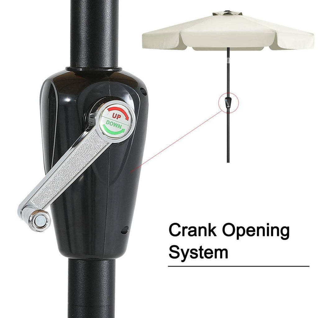 Off White 7.5 Foot Patio Umbrella with Push Button Tilt and Metal Pole-3