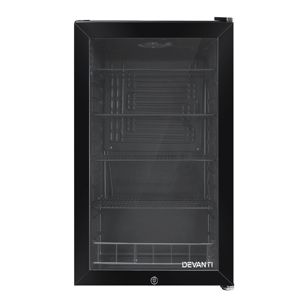 NNEDSZ 98L Bar Fridge Glass Door Mini Freezer Fridges Countertop Beverage Commercial-2