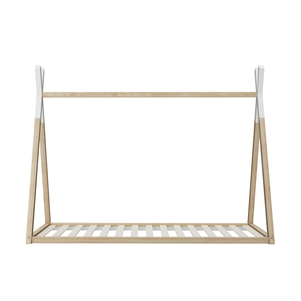 NNEED Wooden Bed Frame Single Teepee House Style-0