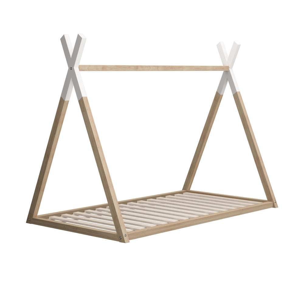 NNEED Wooden Bed Frame Single Teepee House Style-4