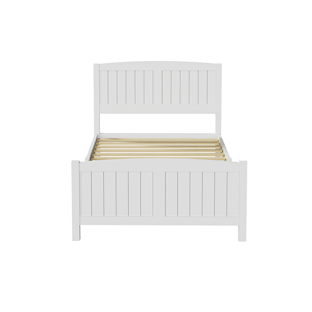 NNEED Bed Frame King Singe Size Timber Platform White-1