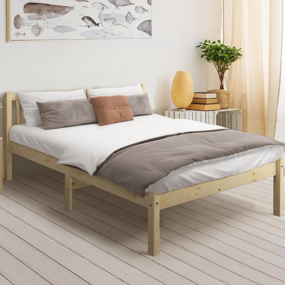 NNEED Wooden Bed Frame Double Size Slat Support-2