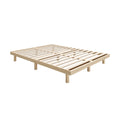 NNEED Bed Frame Double Size Bed Base Solid Wood Slats-0