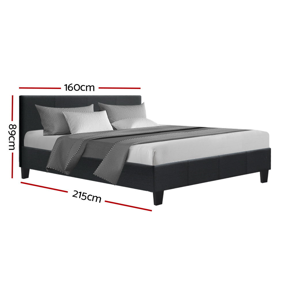 NNEDSZ Neo Bed Frame Fabric - Charcoal Queen-1