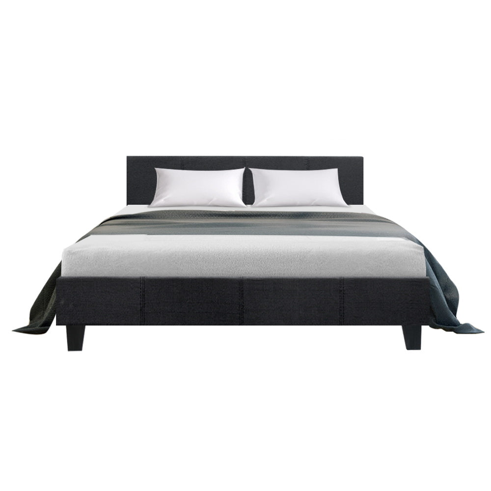 NNEDSZ Neo Bed Frame Fabric - Charcoal Queen-2