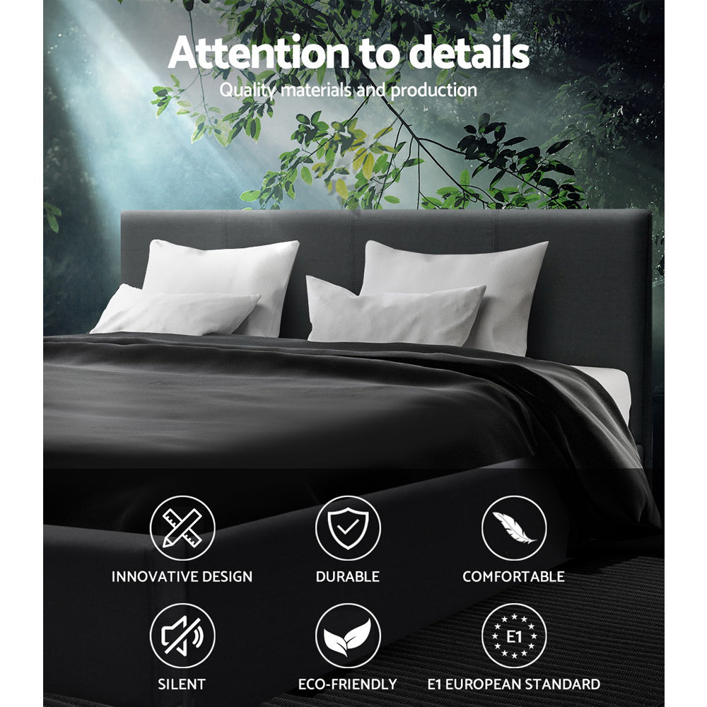 NNEDSZ Neo Bed Frame Fabric - Charcoal Queen-4