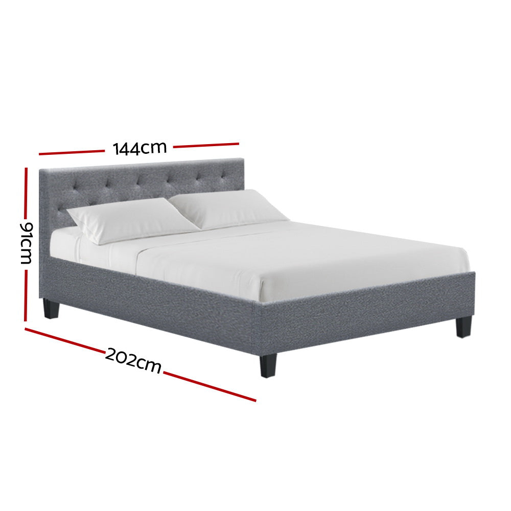 NNEDSZ Vanke Bed Frame Fabric- Grey Double-1