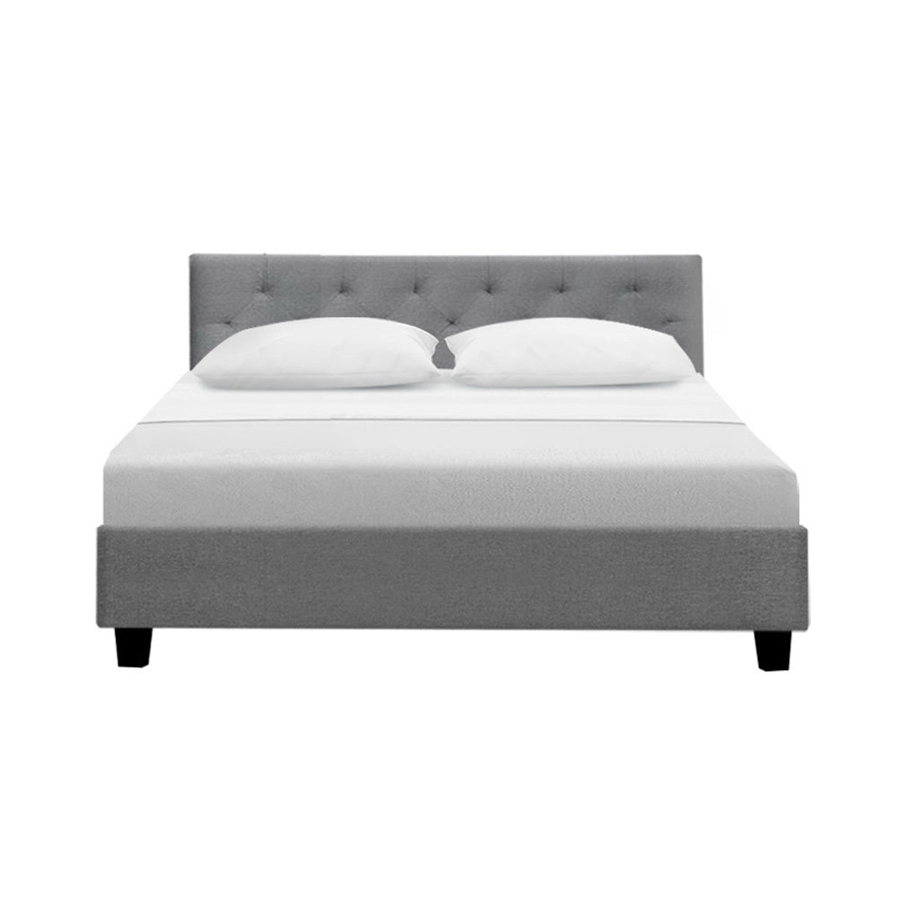 NNEDSZ Vanke Bed Frame Fabric- Grey Double-2